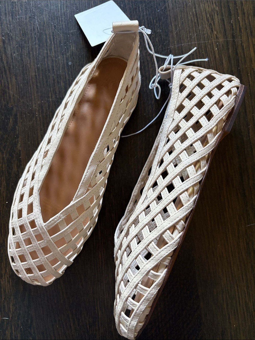 H&M Cream Woven Ballet Flats